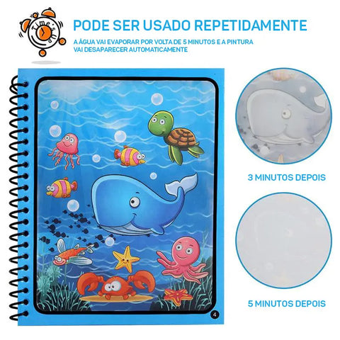 Magic book livro mágico de colorir com água + Brinde especial