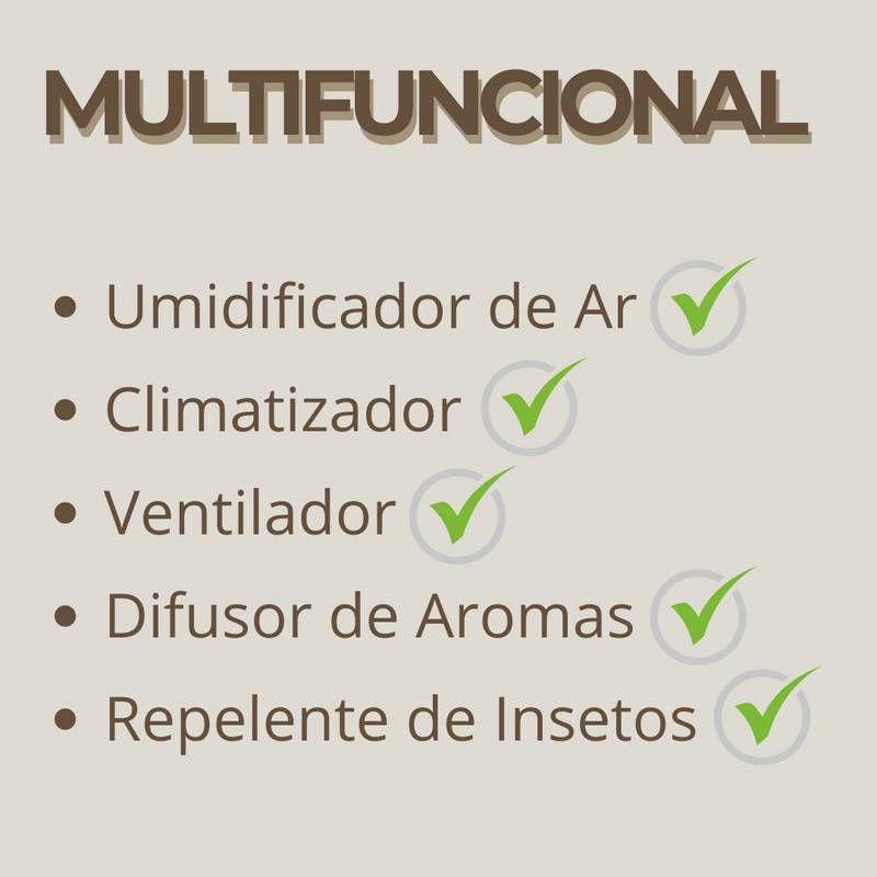 Umidificador, Climatizador e Ventilador Portátil