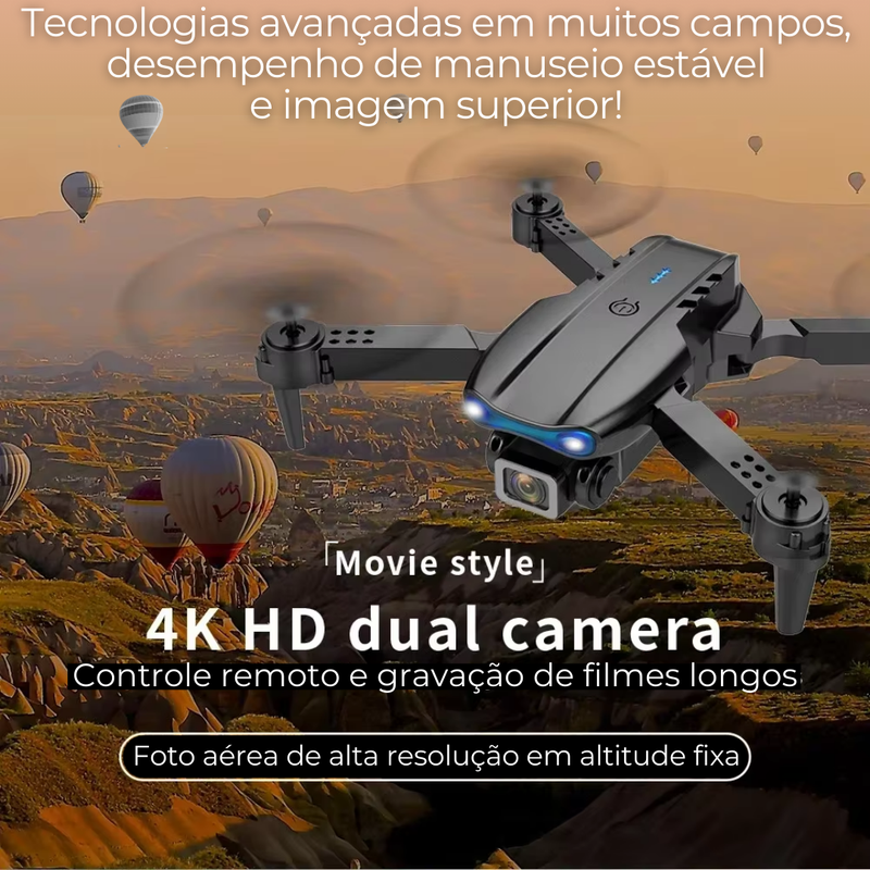 Super DRONE E99 Dual Cam 4K Ultra HD c/ Controle Remoto