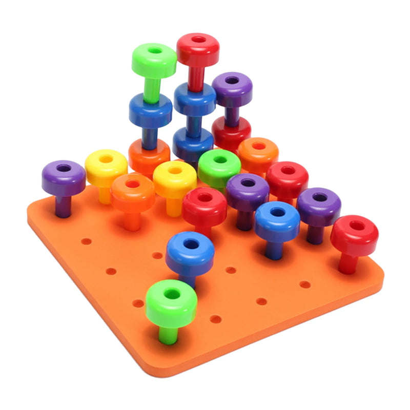 Peg Board Montessori - Brinquedo para Desenvolvimento da Coordenação Motora Fina