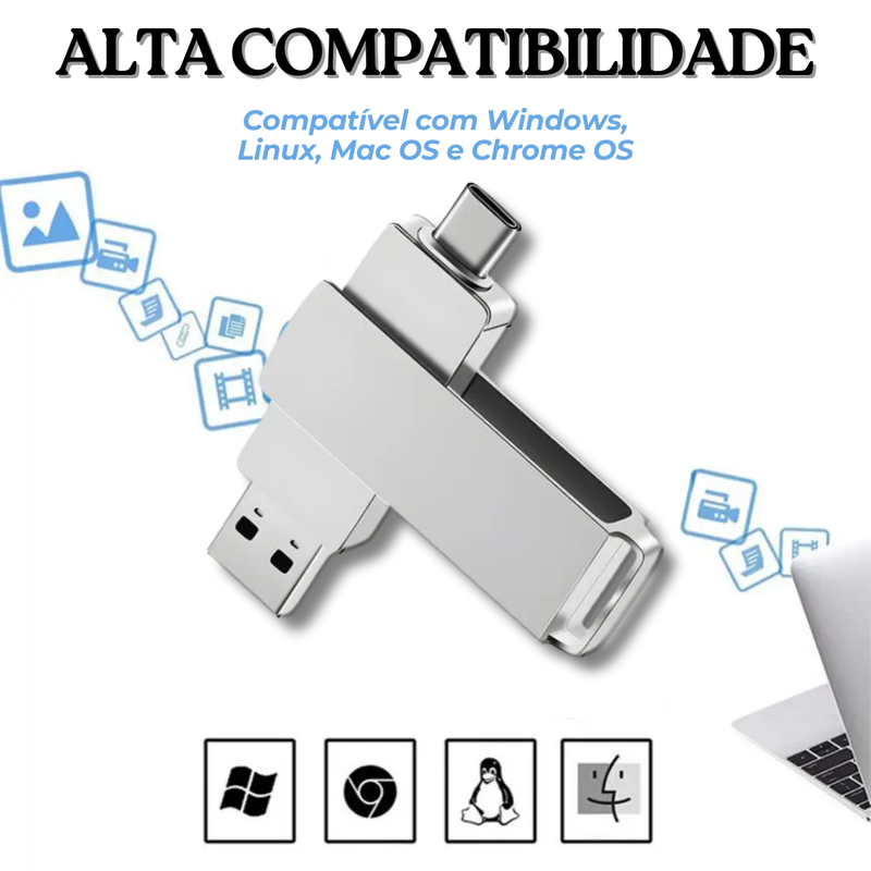 Pen Drive de Alta Velocidade 16TB USB3.2 + Brinde