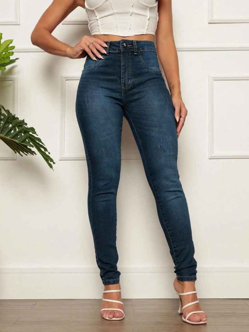 Calça Jeans Skinny Modeladora Feminina de Alta Qualidade