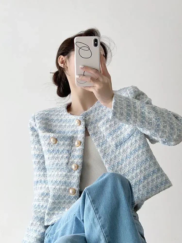 Cardigan de Tweed Feminino - para Mulheres Elegantes