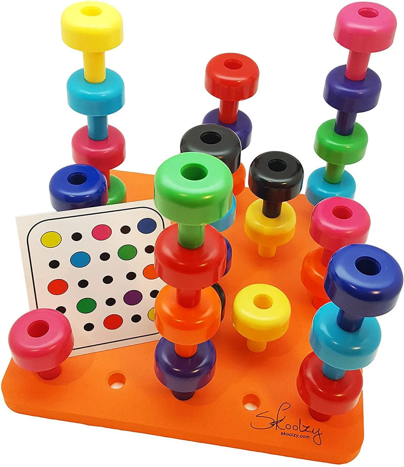 Peg Board Montessori - Brinquedo para Desenvolvimento da Coordenação Motora Fina