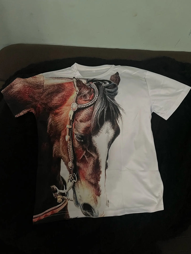 Camiseta com Estampa de Cavalo