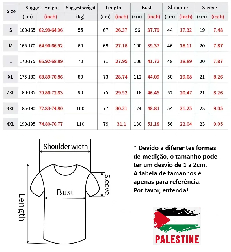 Camiseta Palestina - Unissex