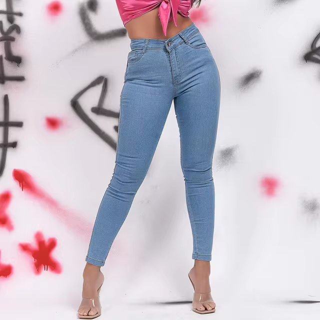 Calça Jeans Skinny Cintura Alta