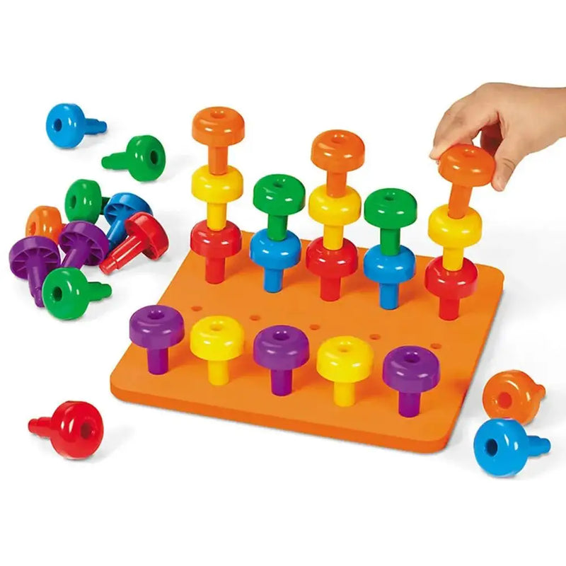 Peg Board Montessori - Brinquedo para Desenvolvimento da Coordenação Motora Fina