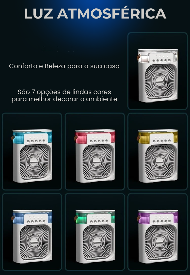 Umidificador, Climatizador e Ventilador Portátil