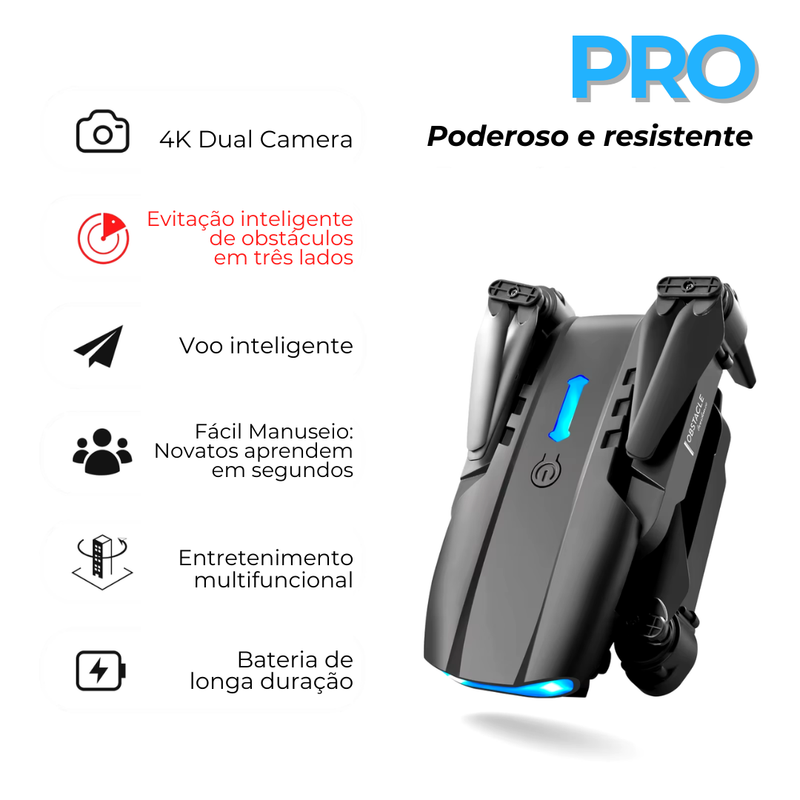 Super DRONE E99 Dual Cam 4K Ultra HD c/ Controle Remoto