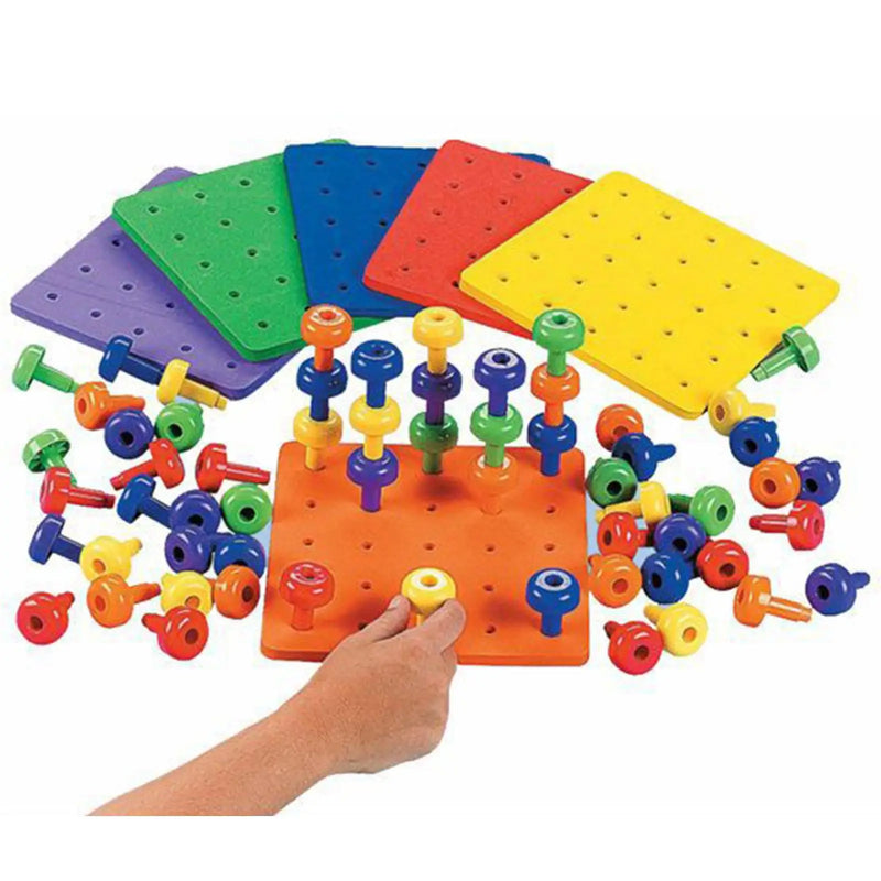 Peg Board Montessori - Brinquedo para Desenvolvimento da Coordenação Motora Fina