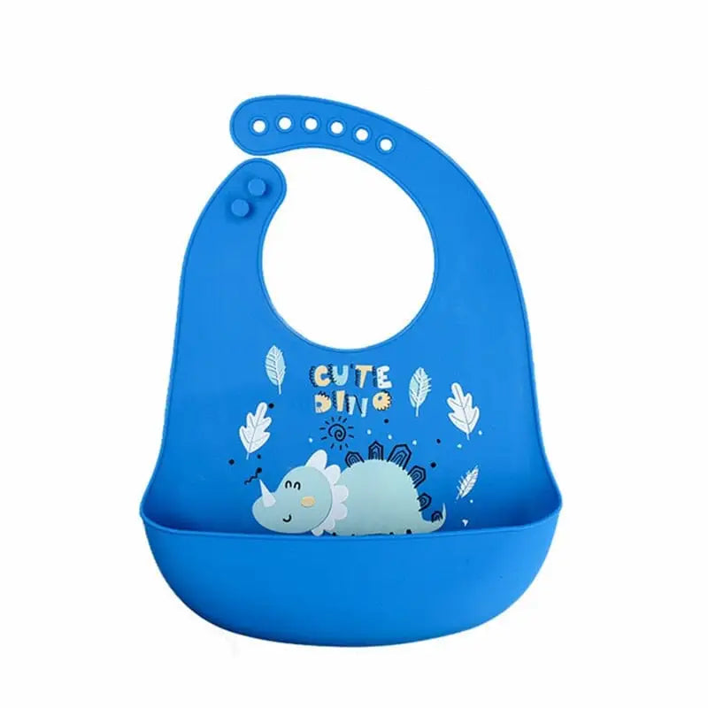 Babador de silicone para bebê - Azul - babador de silicone de animais-beb-324