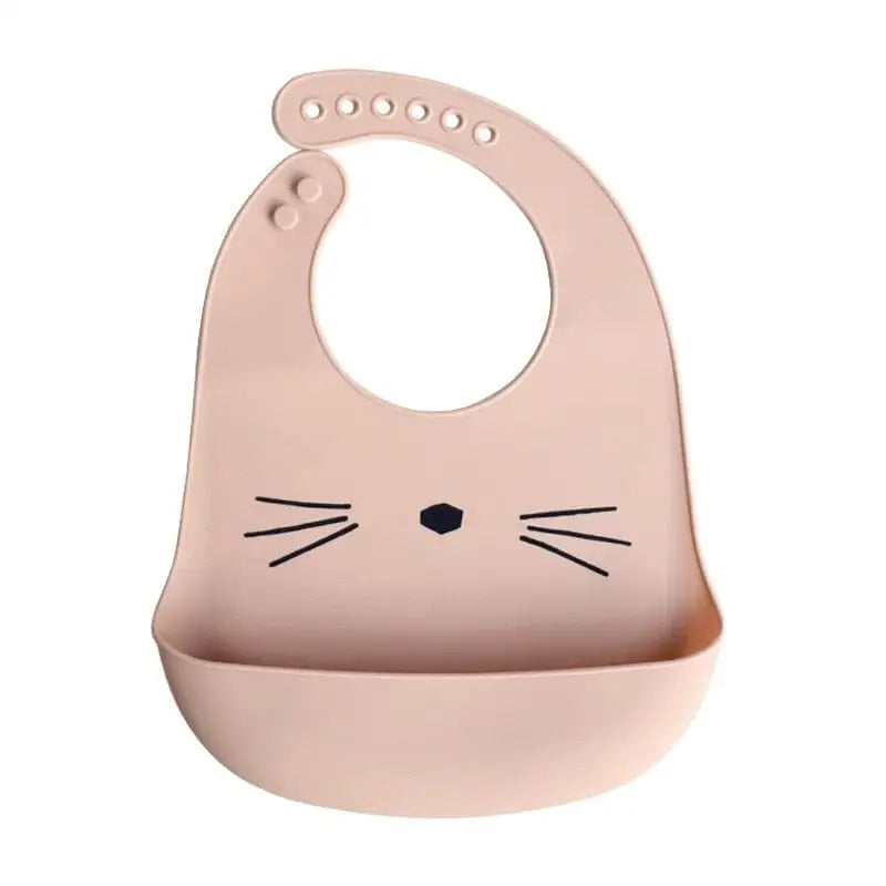 Babador de silicone para bebê - Laranja - babador de silicone de animais-beb-324