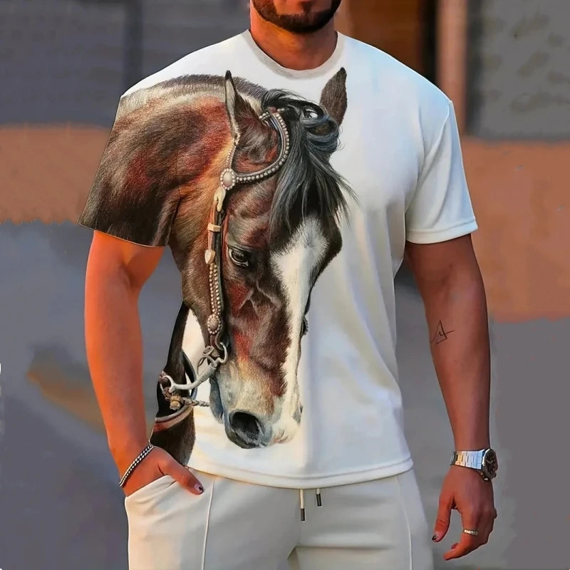 Camiseta com Estampa de Cavalo