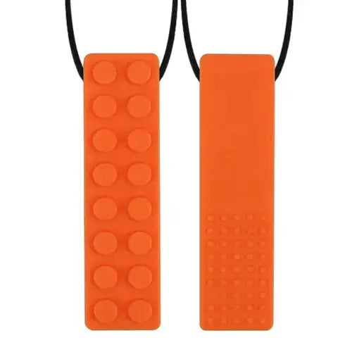 Colar de Mastigar Sensorial de Silicone - Laranja