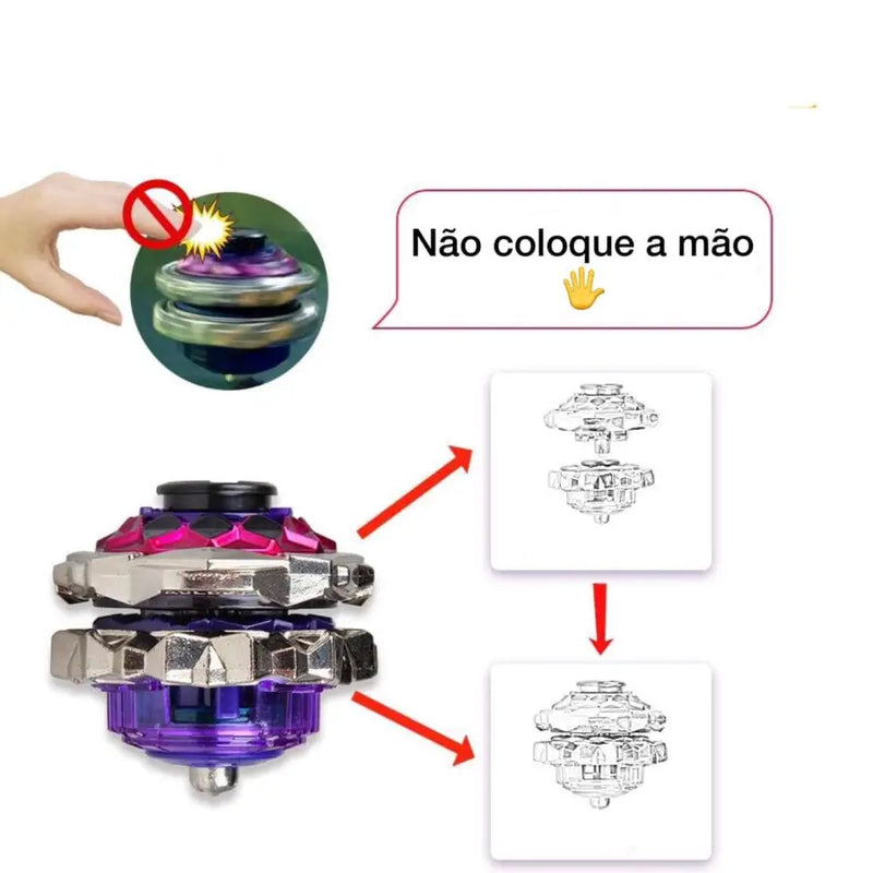 Conjunto Beyblade com Lançador de Alta Qualidade - Conjunto - brin - 084