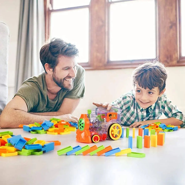 Trem Mágico de Dominó Elétrico Infantil 80 Pcs