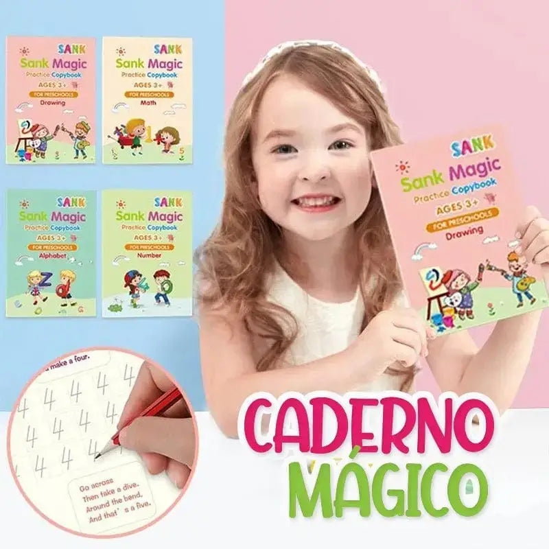 Kit 04 Cadernos de Caligrafia + Brinde extra - caderno -edu-134