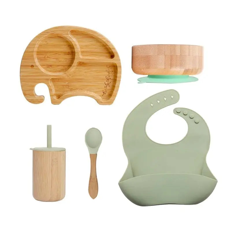 Kit Introdução Elefante Bambu - 5 itens Para Meninos e Meninas - Verde - Introdução - brin-140