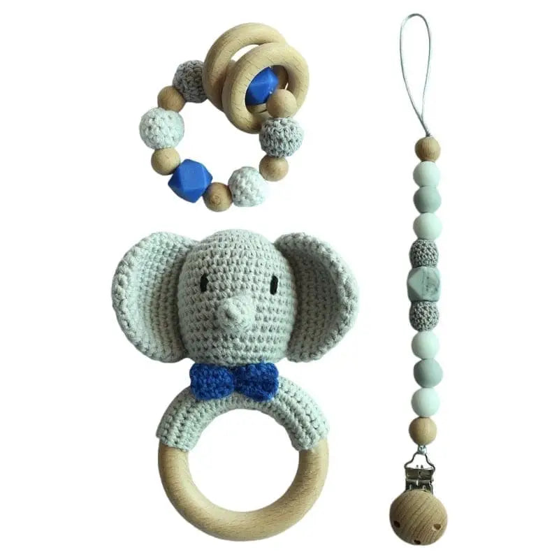 Kit Primeiros Brinquedos - Montessori Para Meninos e Meninas - Elefante azul A - Montessori -edu-143