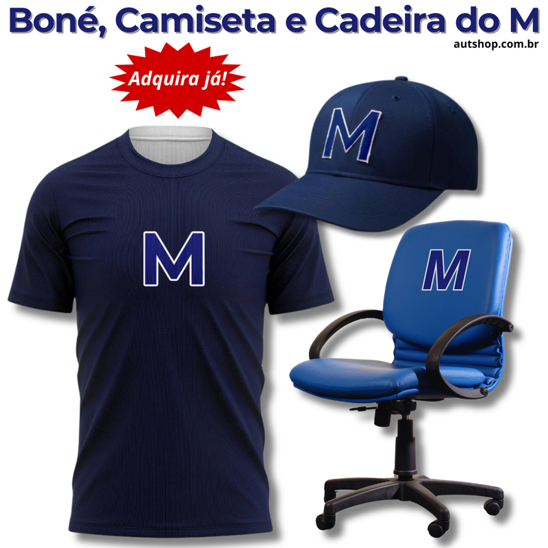 Kit Boné, Camiseta e Cadeira do M