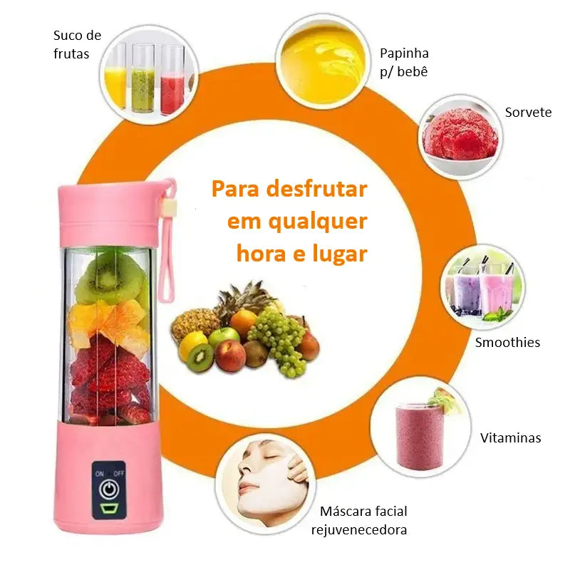 Liquidificador Portátil Power Juice 6 Láminas