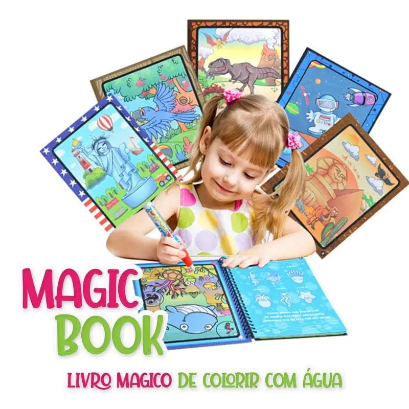 Magic book livro mágico de colorir com água + Brinde especial - magic book -edu- 159