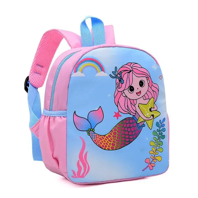 Mochila Infantil Estampada - Sereia azul/rosa