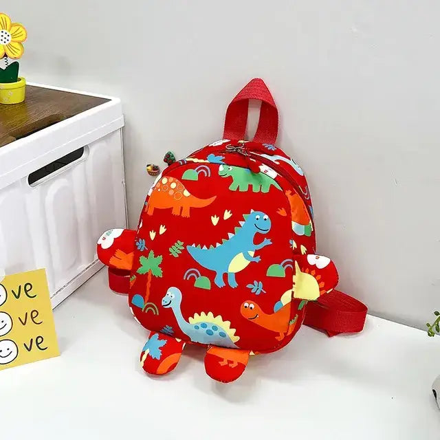 Mochila Infantil Estampada - Vermelho com dinossauros