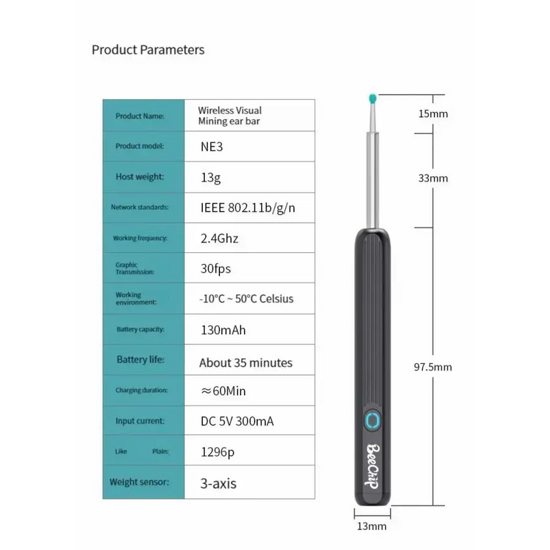 Otoscópio Wireless + Limpador de Cera