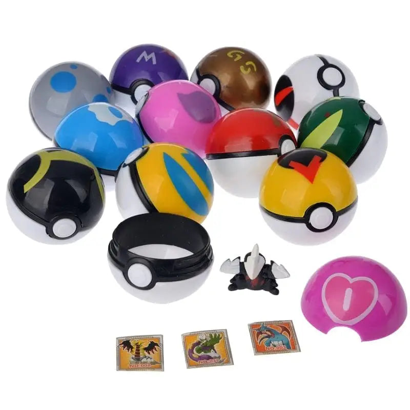 Pokebola Kit C/12 Pçs com Miniatura de Pokémon dentro - Pokebola - -brin-196