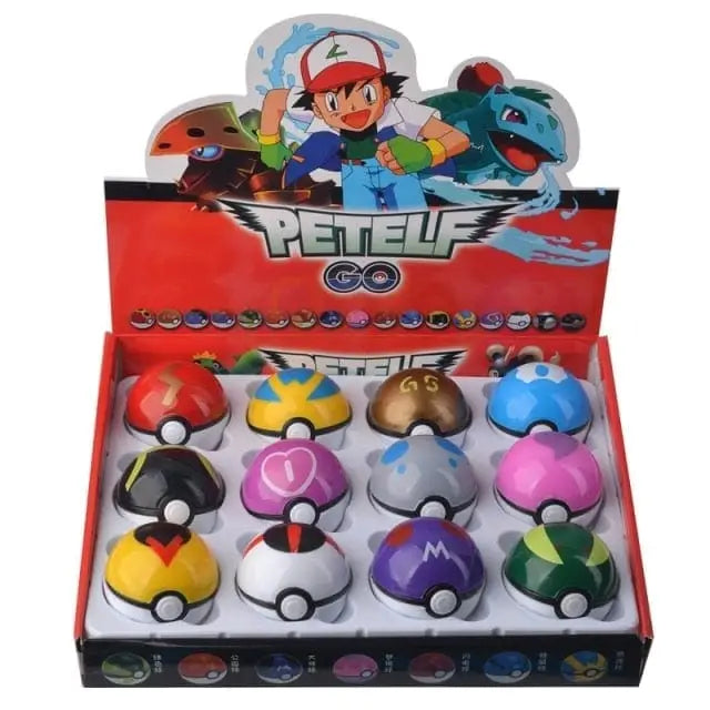 Pokebola Kit C/12 Pçs com Miniatura de Pokémon dentro - Pokebola - -brin-196