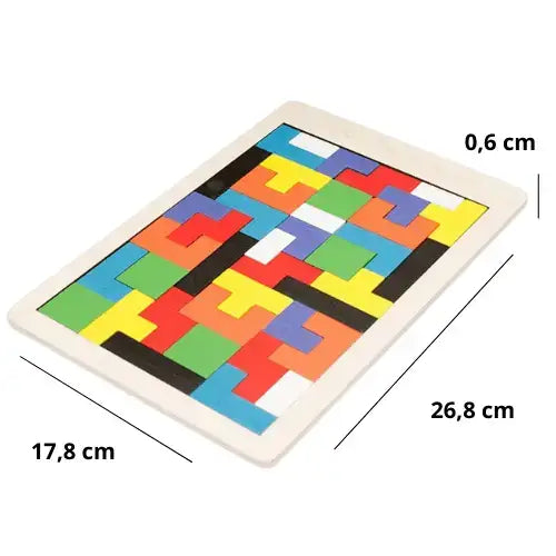 Tetris 3D - Quebra-cabeça colorido de Madeira Original - Quebra-cabeça-edu-318